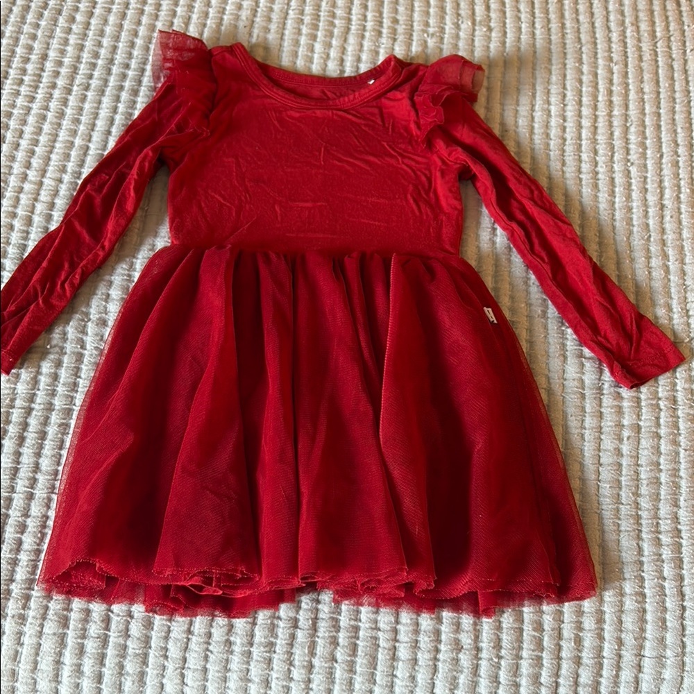 Little Sleepies Red Smocked Puff Sleeve Sundress